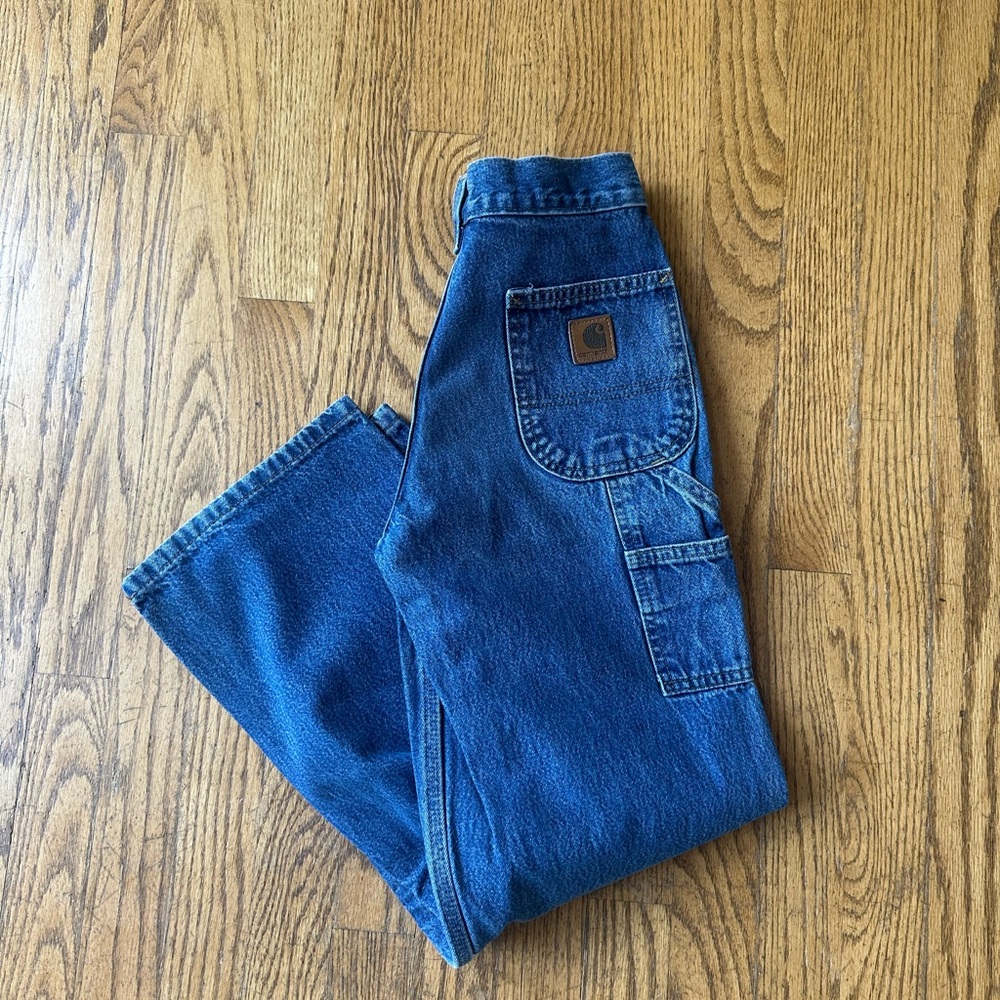 Carhartt Dark Blue Relaxed Fit Work Jeans